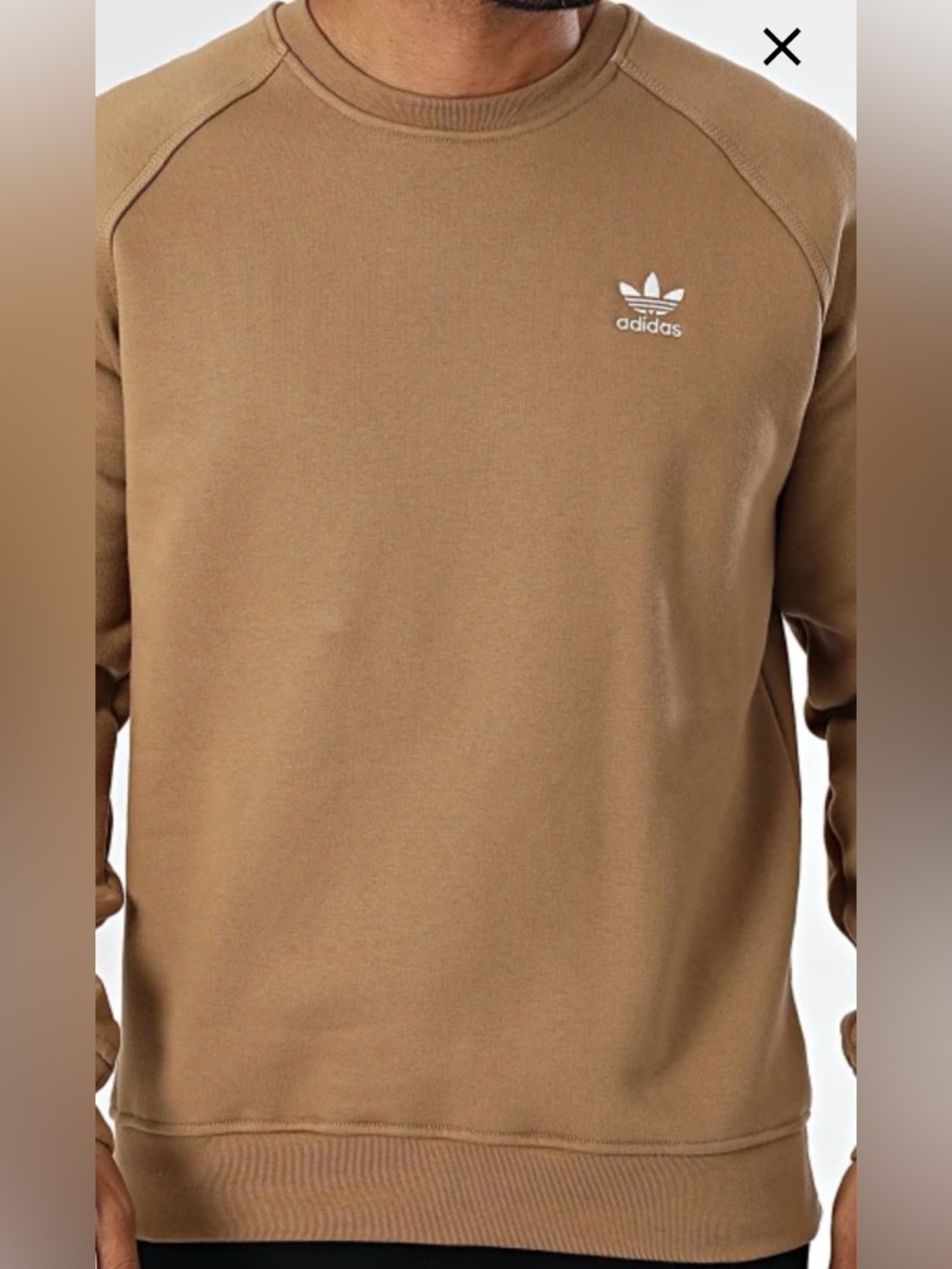 Adidas Men's Beige Crewneck Sweater